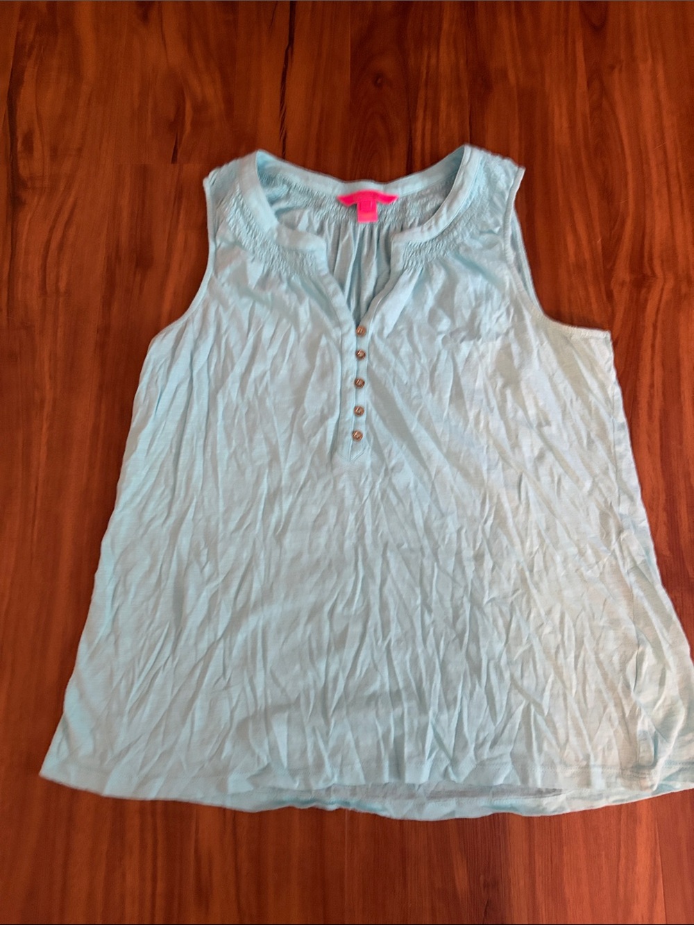 Lilly Pulitzer Light Blue Sleeveless Henley Tank